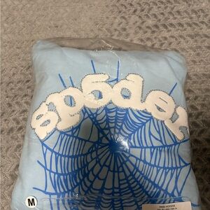 Spyder Sky Blue Hoodie with Web Design